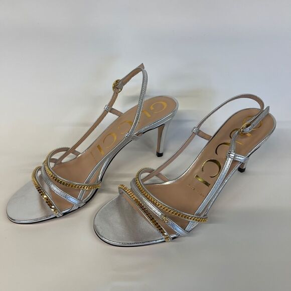 Gucci Women's sandal with chains Style ‎659196 B8B00 8106 Size 6 - Picture 5 of 6